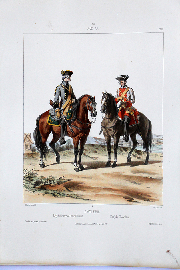 Cavalerie- Mestre de Camp/Chabrillan - Uniformes Louis XV - 1758- Planche 185 - Alfred de Marbot