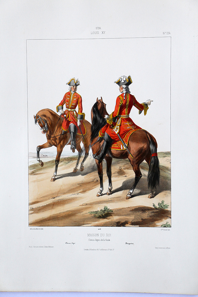 Maison du Roi - Chevau-légers de la garde - Uniformes Louis XV - 1724- Planche 124 - Alfred de Marbot