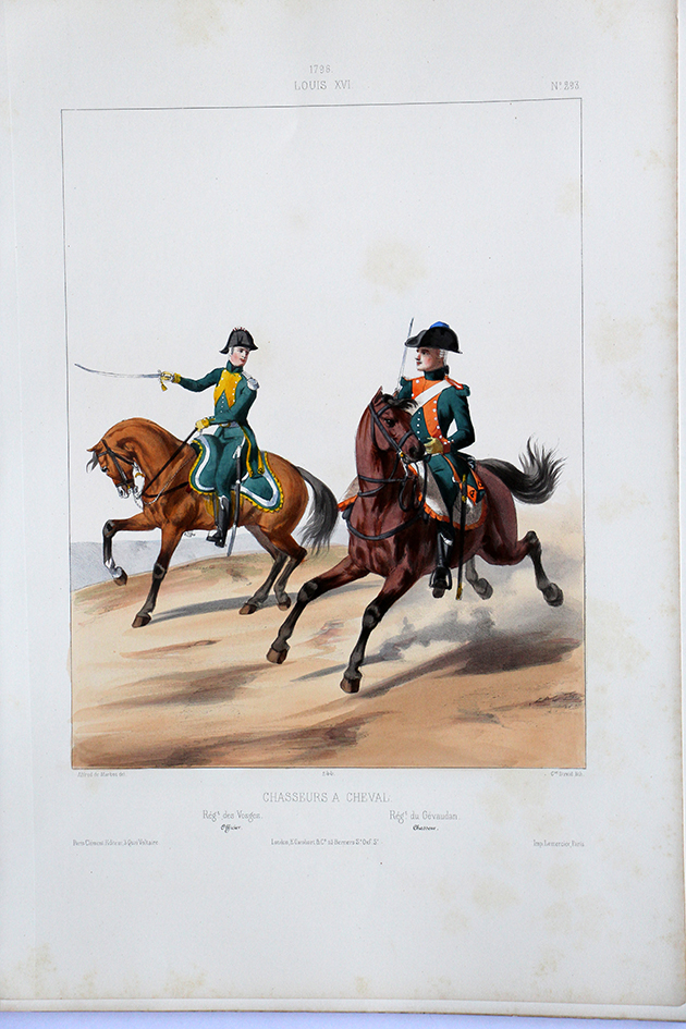 Chasseurs à Cheval - Vosges/Gévaudan- Uniformes Louis XVI - 1796- Planche 293 - Alfred de Marbot