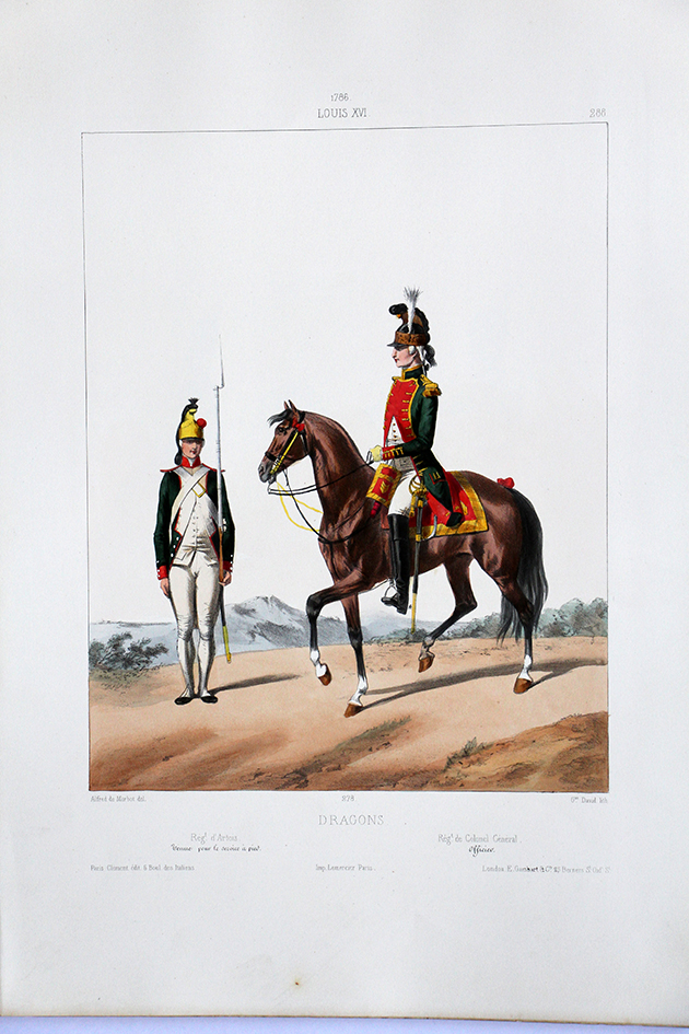 Cavalerie Dragons - Artois/Colonel Général - Uniformes Louis XVI - 1786- Planche 288 - Alfred de Marbot