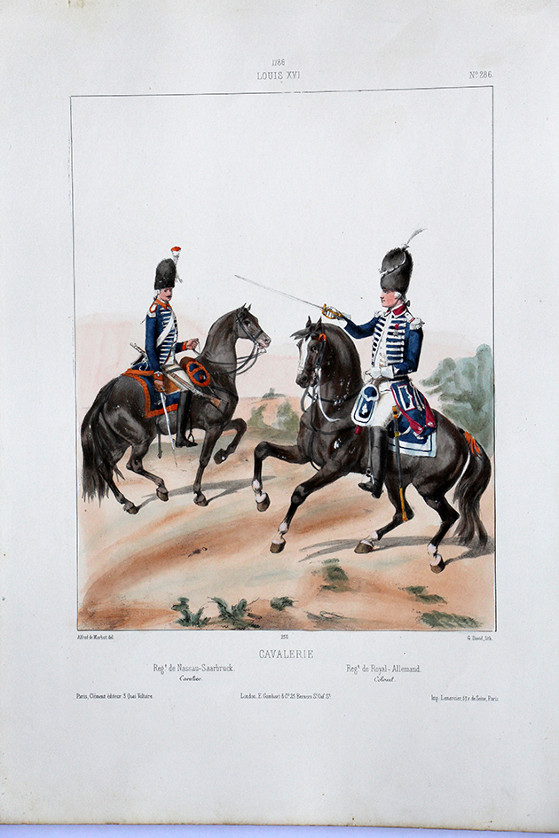 Cavalerie - Nassau Saarbruck/Royal Allemand - Uniformes Louis XVI - 1786- Planche 286 - Alfred de Marbot