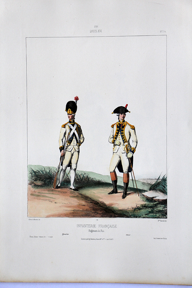 Infanterie Française - Régiment du Roi - Uniformes Louis XVI - 1786 - Planche 274 - Alfred de Marbot