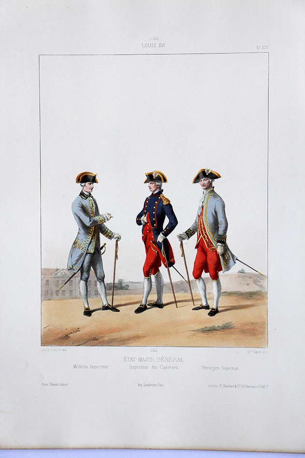 Etat Major Général - Médecins- Uniformes Louis XVI - 1786 - Planche 272 - Alfred de Marbot