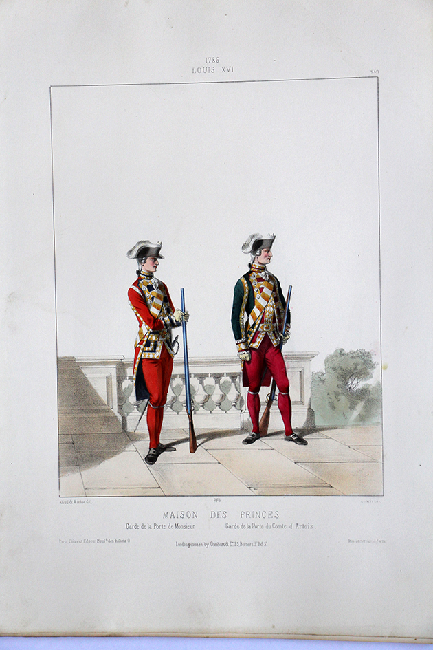 Maison de Princes - Garde de la Porte - Uniformes Louis XVI - 1786 - Planche 249- Alfred de Marbot