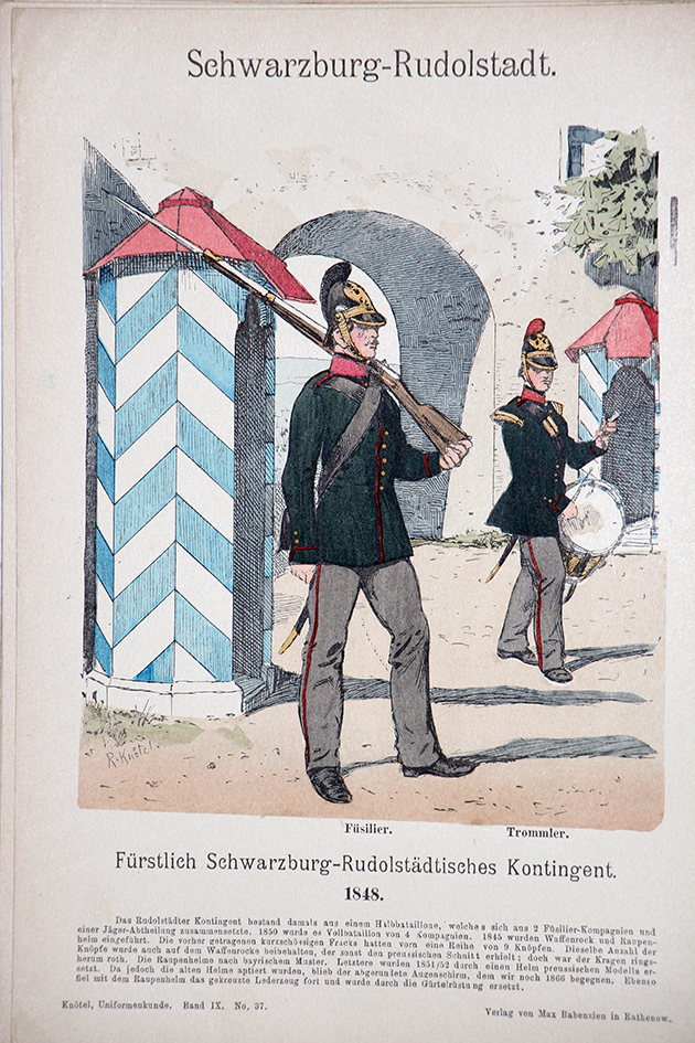 Schwarzburg Rudolstadt 1848 - Uniformenkunde - Richard Knötel - IX - Planche 37