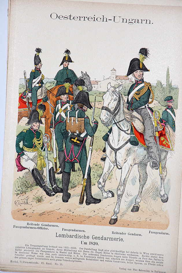 Oesterreich-Ungarn 1820 - Uniformenkunde - Richard Knötel - IX - Planche 15