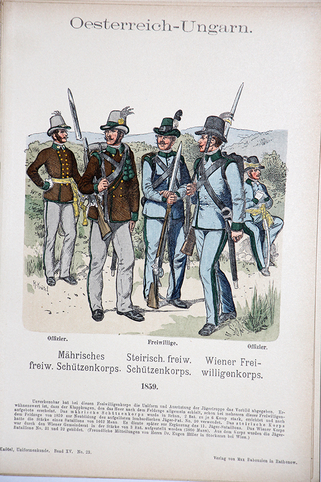 Oesterreich-Ungarn 1859 - Uniformenkunde - Richard Knötel - XV - Planche 23