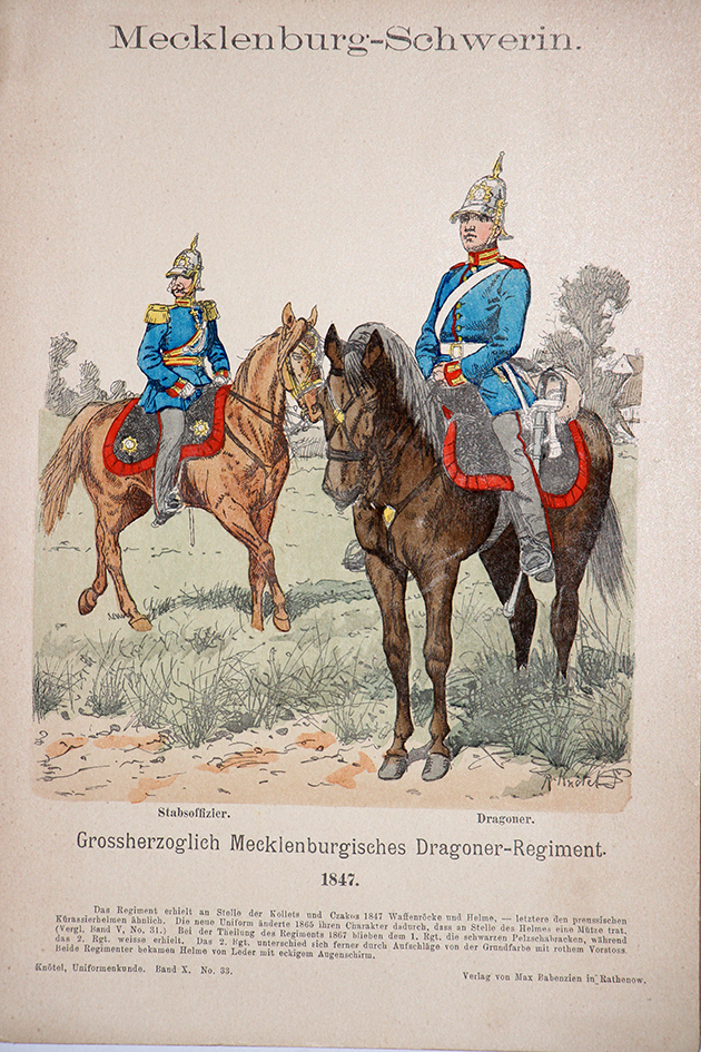 Mecklenburg-Schwerin 1847 - Uniformenkunde - Richard Knötel - X - Planche 33