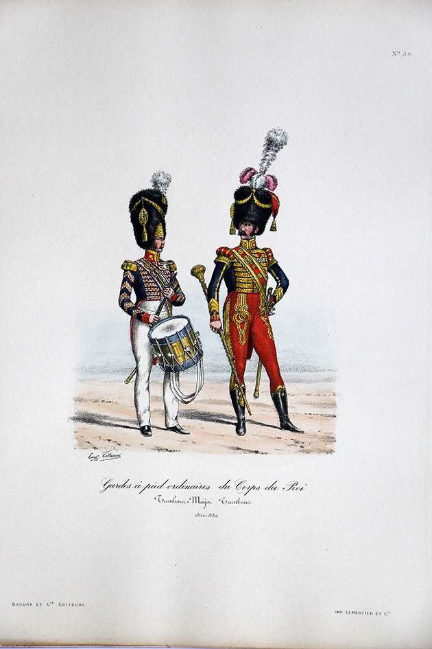 Gardes à pied ordinaires du Corps du Roi - Tambour Major 1822/1830 - Histoire de la Maison Militaires du Roi 1814/1830 - Eugène Titeux