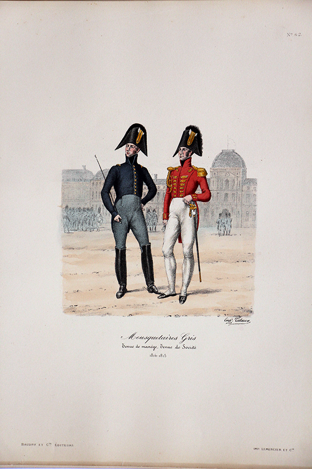 Mousquetaire Gris- Tenue de manège, Tenue de Société 1814/1815 - Histoire de la Maison Militaires du Roi 1814/1830 - Eugène Titeux