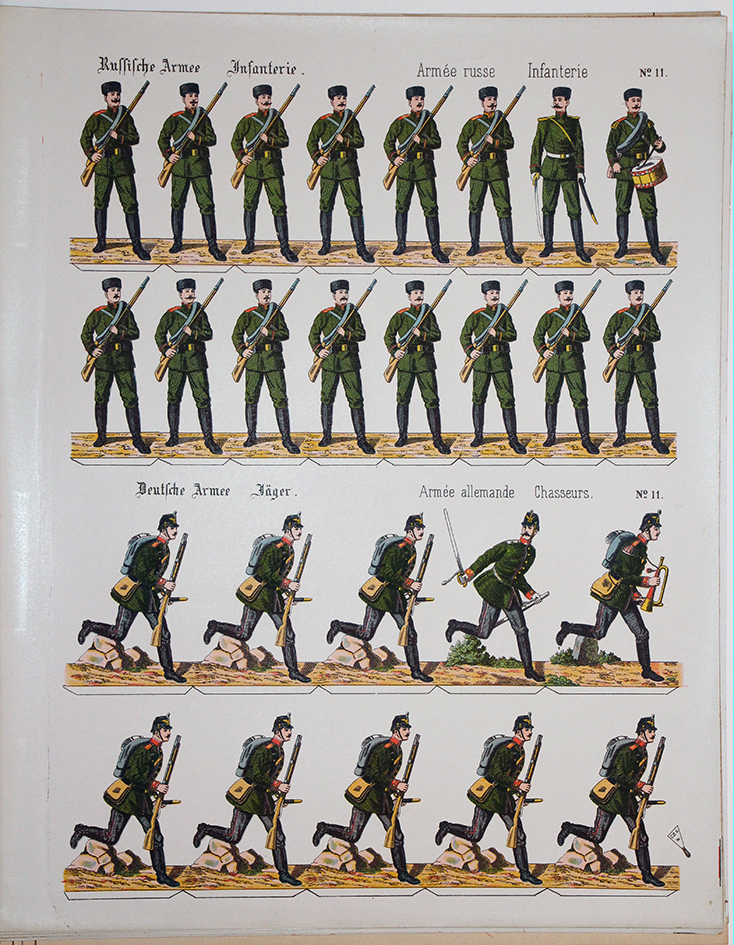 Planche imagerie Wissembourg Guerre Armée Russe et Prussienne Soldats de carte