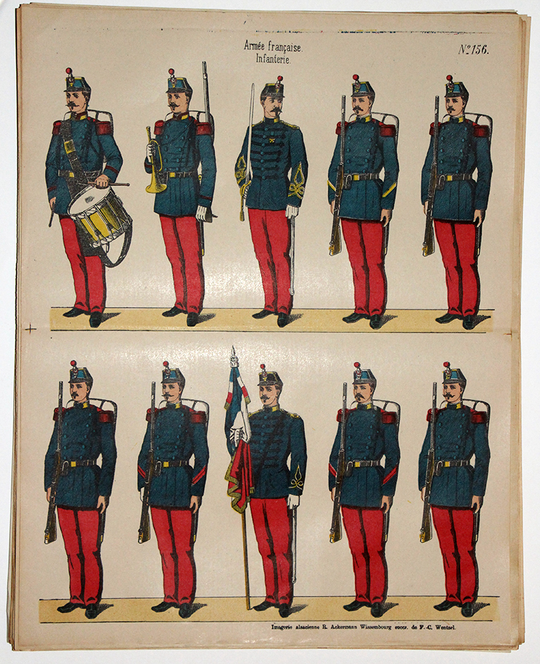 Planche imagerie Wissembourg Armée Française Infanterie Uniforme