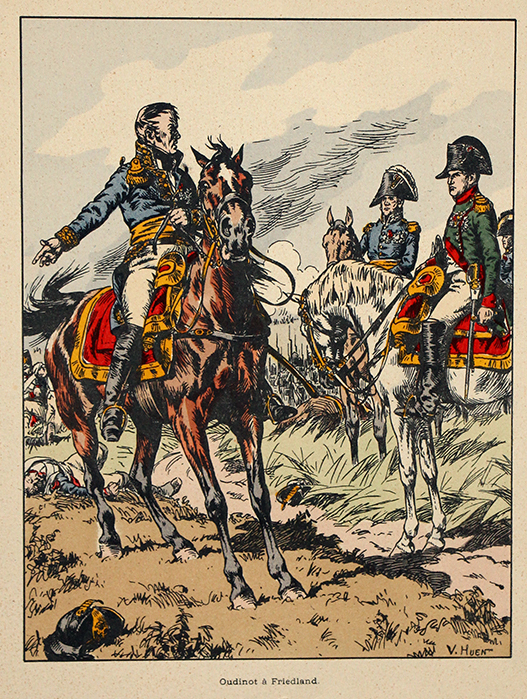 Oudinot à Friendland - Illustration de Victor Huen - 1er Empire - Uniformes