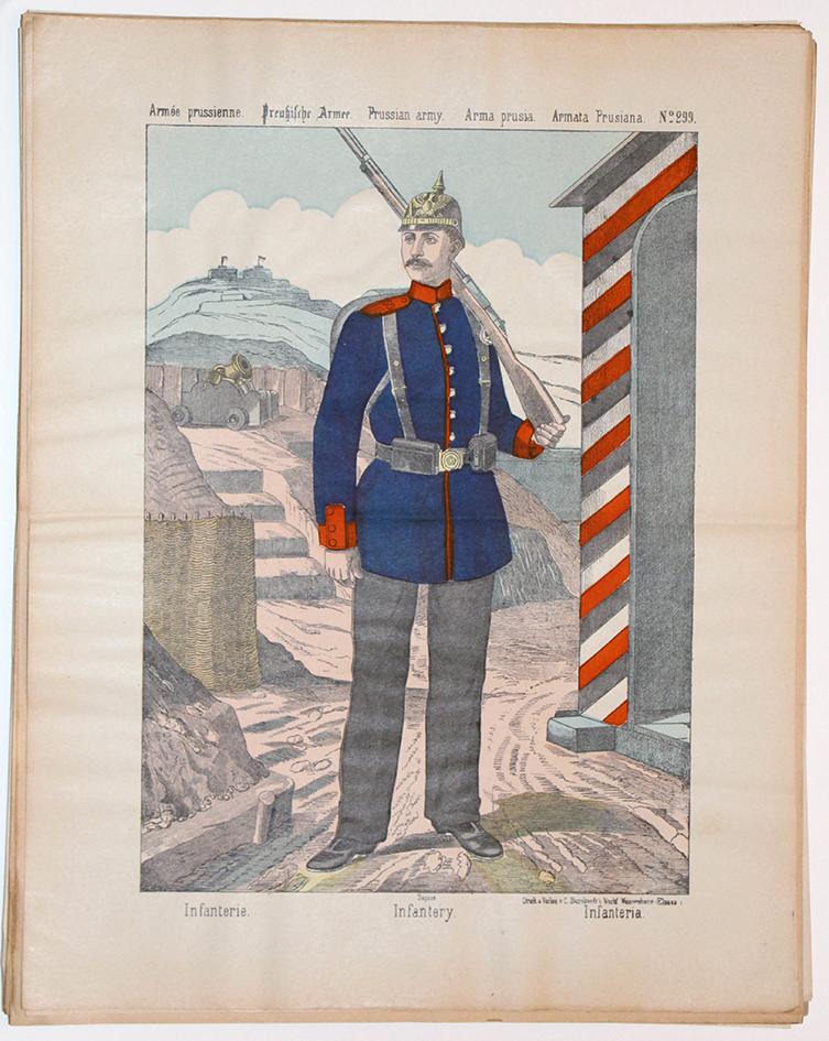 Planche imagerie Wissembourg guerre Armée Prussienne Uniforme Infanterie