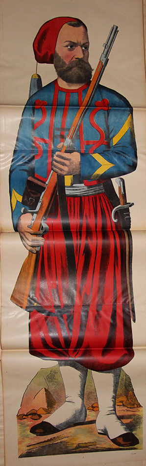 Grande planche dépliante Wissembourg Zouave Uniforme France Guerre 1870