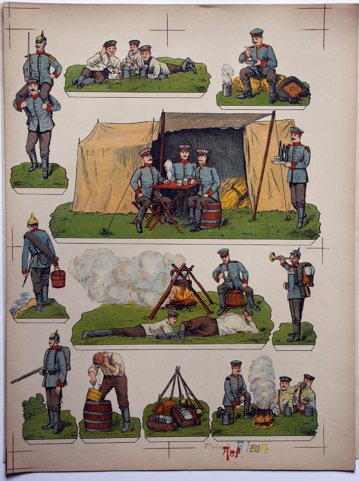 Planche imagerie Wissembourg Guerre Armée Prussienne Infanterie Soldats de carte