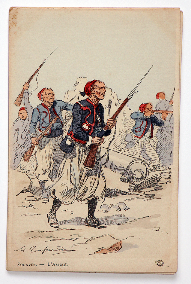 Zouaves a l'assaut - Tenue de campagne - Uniformes - Maurice Toussaint