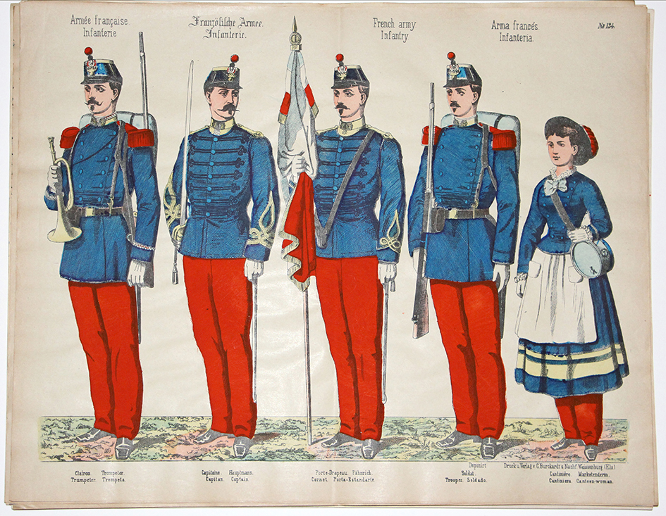 Planche imagerie Wissembourg Armée Française Infanterie Uniforme