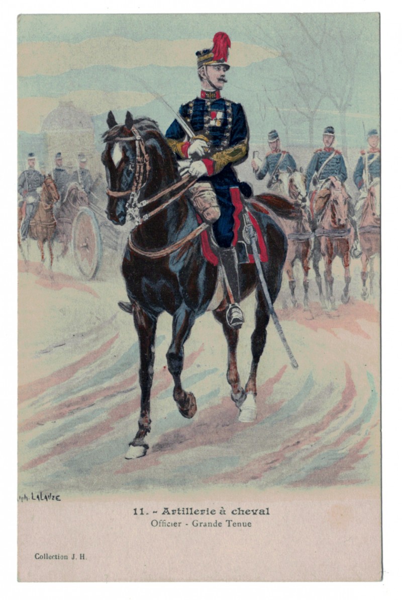 Artillerie a cheval - Officier - grande tenue - Lalauze - Guerre 1914