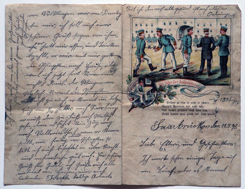 Lot de 10 papiers à lettre correspondance de soldat Allemand avant 14 - Service militaire - Strasbourg
