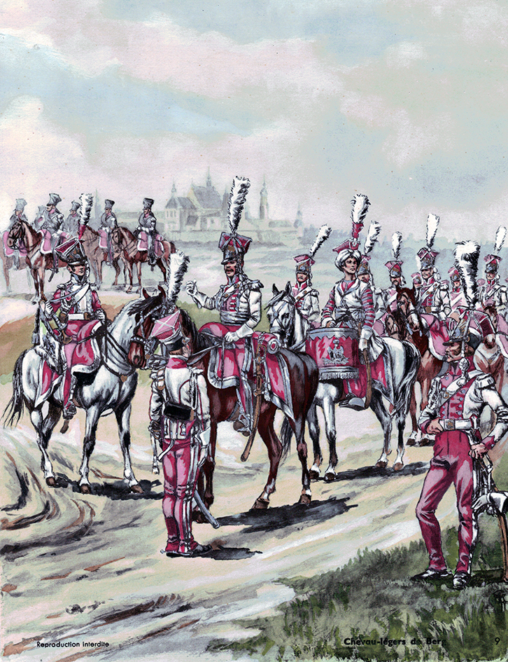 1 planche Uniforme 1er Empire - Hourtoulle - Girbal - Chevau-legers Lancier de Berg