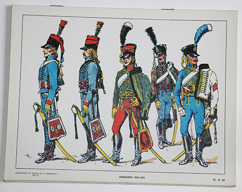 Lot de 23 planches - Uniforme Spécial Hussards - Revue Sabretache - 1971