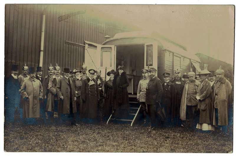 Carte photo dignitaires allemands visite photographie Guerre 14/18