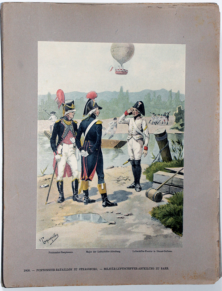 Les garnisons d'Alsace - Gravure Tanconville - Les pontonniers 1800