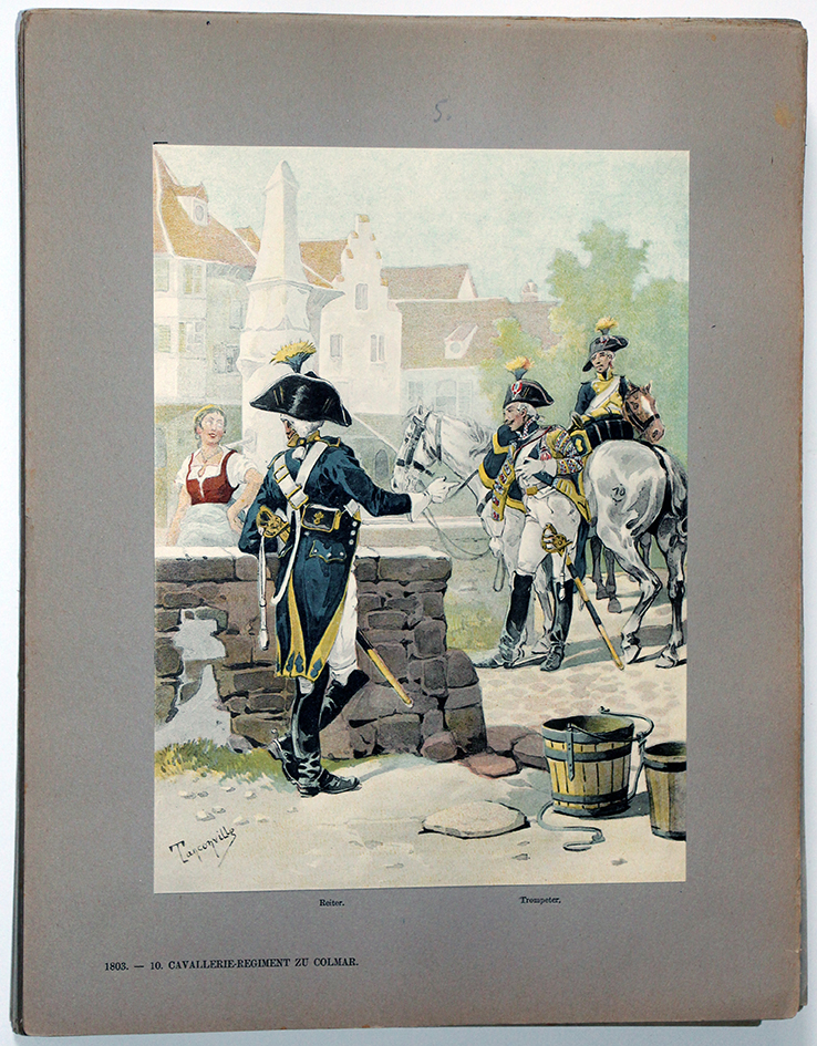 Les garnisons d'Alsace - Gravure Tanconville - 10e Regiment de cavalerie 1803