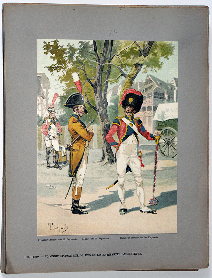 Les garnisons d'Alsace - Gravure Tanconville - Tête de colonne d'infanterie 1809/1810