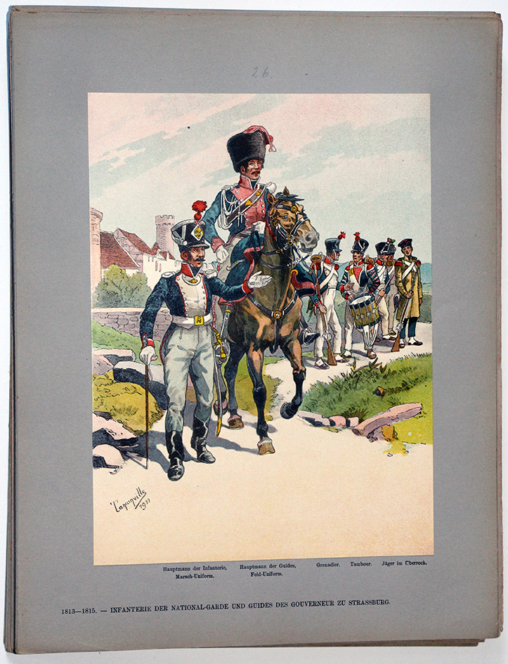 Les garnisons d'Alsace - Gravure Tanconville - Garde Nationale 1813/1815