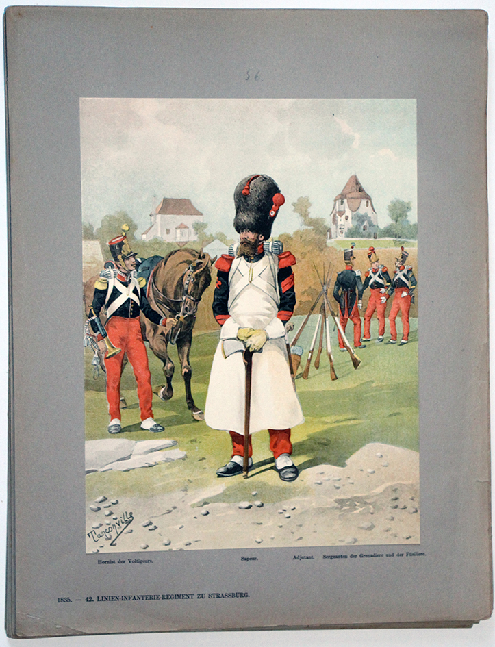 Les garnisons d'Alsace - Gravure Tanconville - Infanterie Ligne 1835
