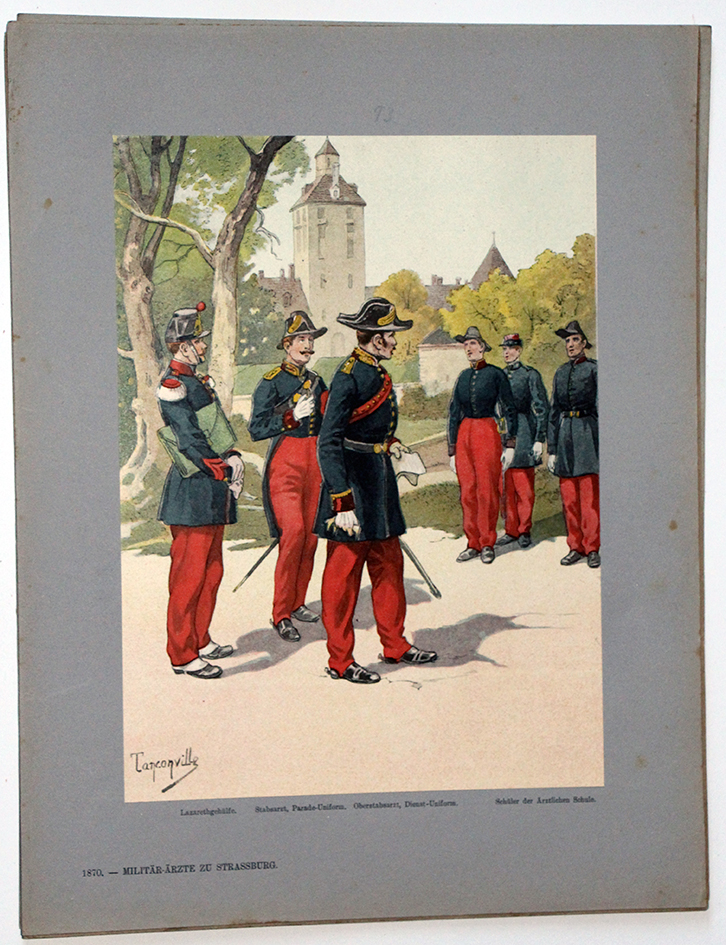 Les garnisons d'Alsace - Gravure Tanconville - Médecin 1870 Strasbourg
