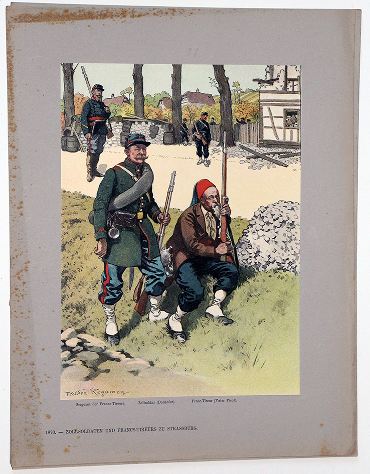 Les garnisons d'Alsace - Gravure Regamey - Francs Tireurs Strasbourg 1870 (Copier)