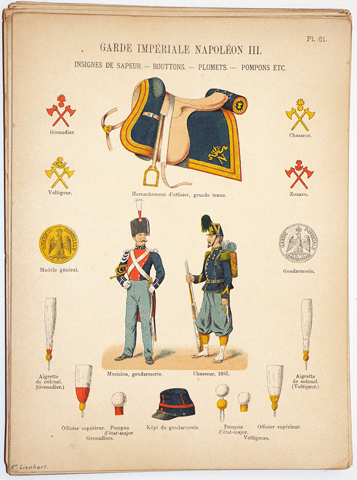Lienhardt et Humbert - Uniformes de l'armée Française - TIII - Planche 61 - Garde Impériale Napoléon III