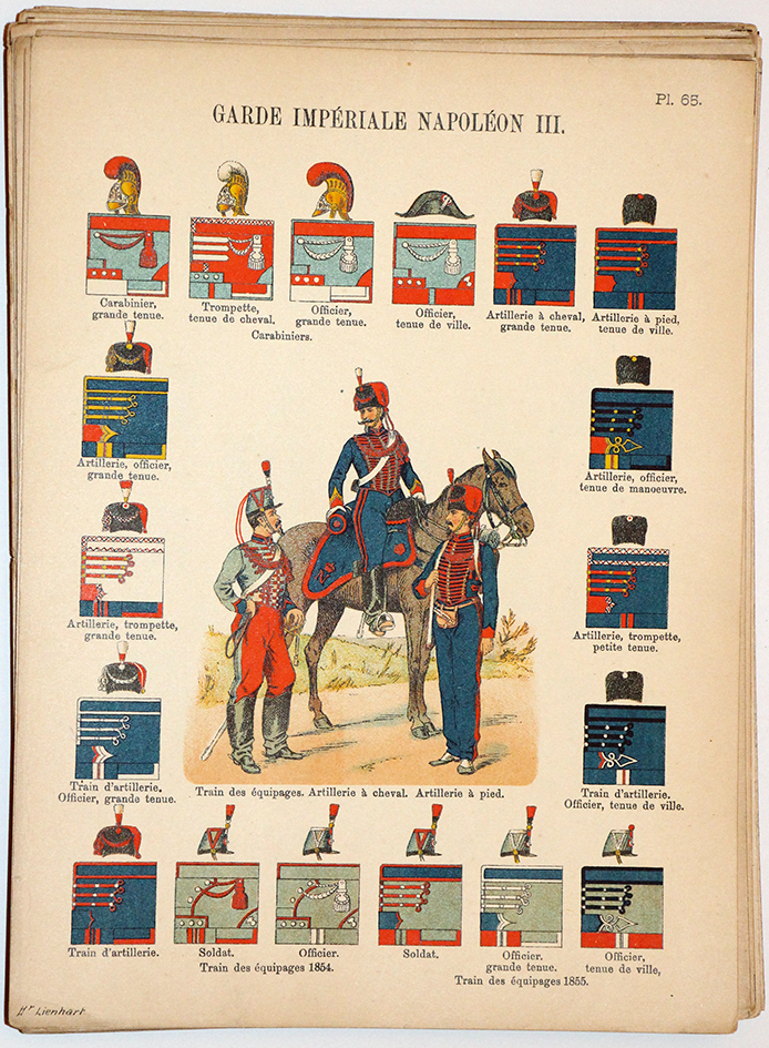 Lienhardt et Humbert - Uniformes de l'armée Française - TIII - Planche 65 - Garde Impériale Napoléon III