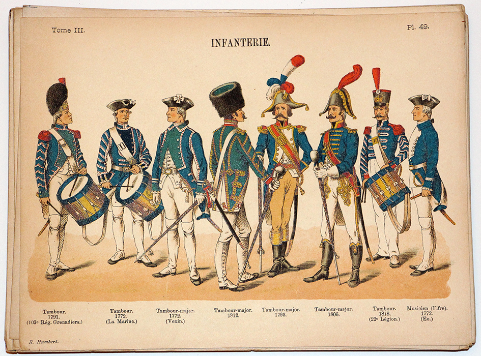 Lienhardt et Humbert - Uniformes de l'armée Française - TomeIII - Pl49 - Infanterie 1772-1812