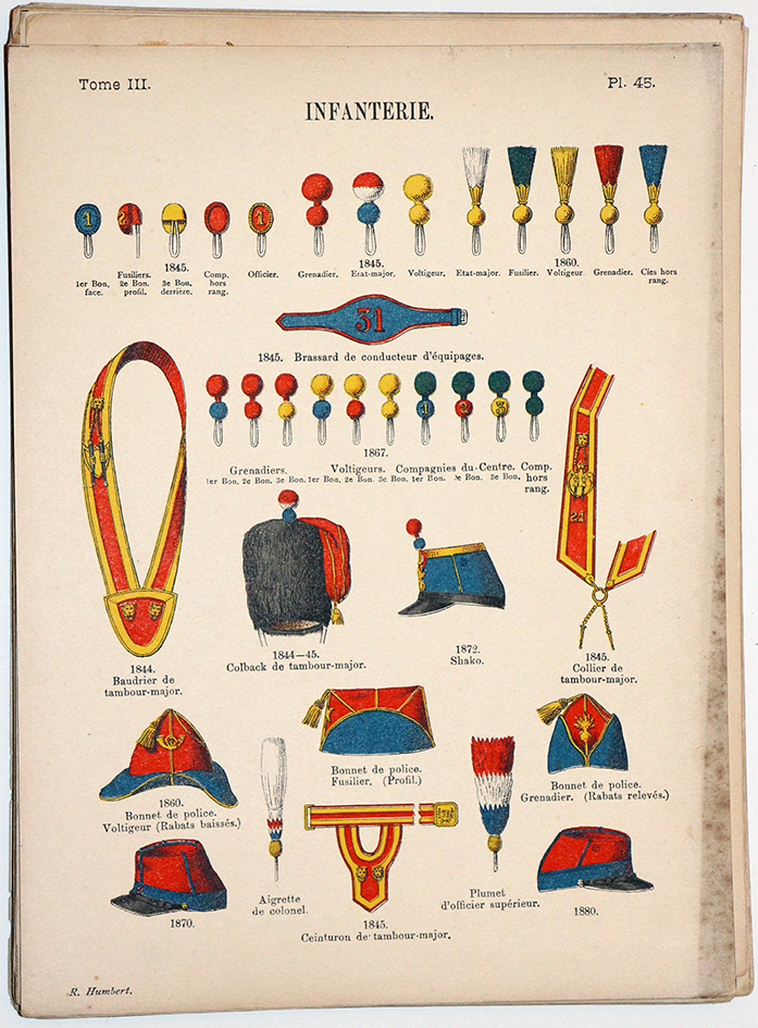 Lienhardt et Humbert - Uniformes de l'armée Française - TomeIII - Pl45 - Infanterie Généralités