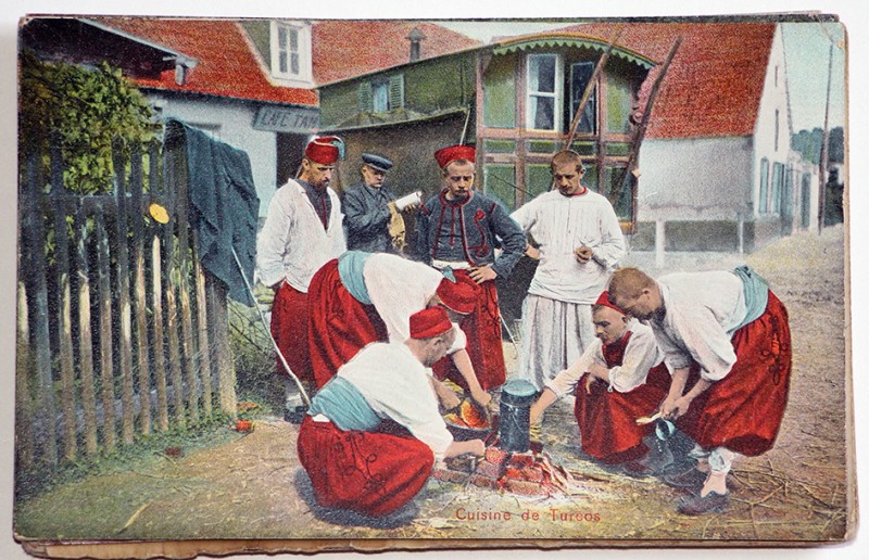 Lot de 3 cartes postales Zouaves en campagne - Carte 1890 - La popote