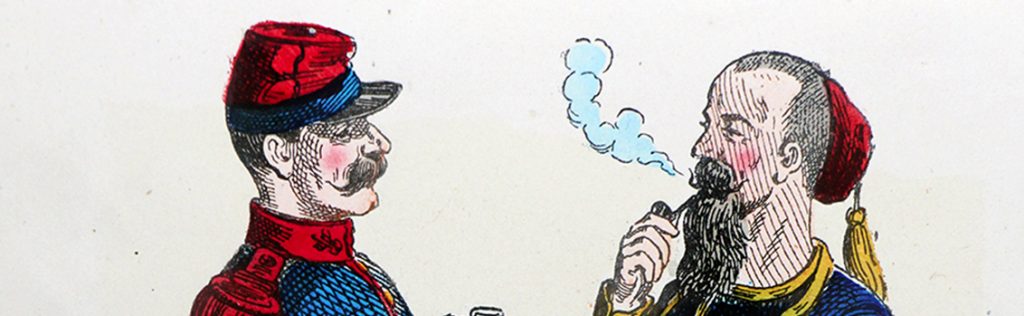 Nos troupiers, un album comique sur l’armée française sous le Second Empire par Gilbert Randon, caricaturiste.