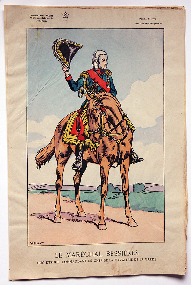 Planche Epinal / Jarville - Illustration de Victor Huen - 1er Empire - Uniformes - Maréchal Bessières