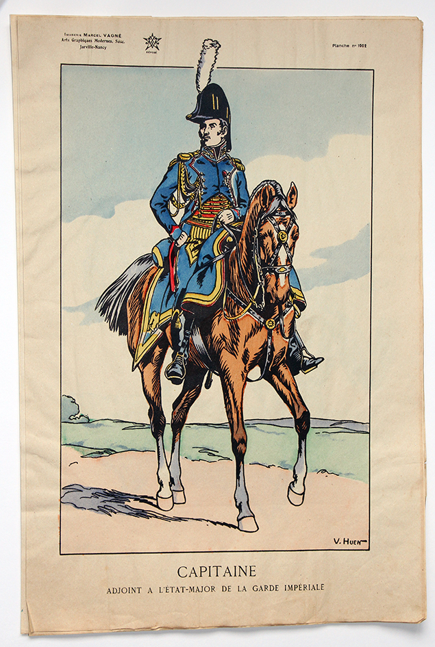 Planche Epinal / Jarville - Illustration de Victor Huen - 1er Empire - Uniformes - Capitaine Adjoint Etat Major