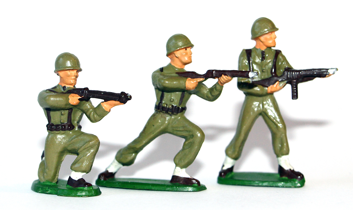 Figurines Starlux ancienne 3 soldats infanterie