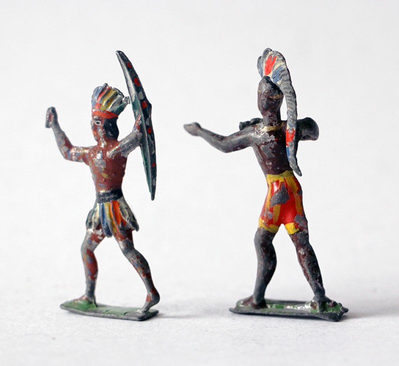 Figurines Plomb Ancien Indien Amérique Peints