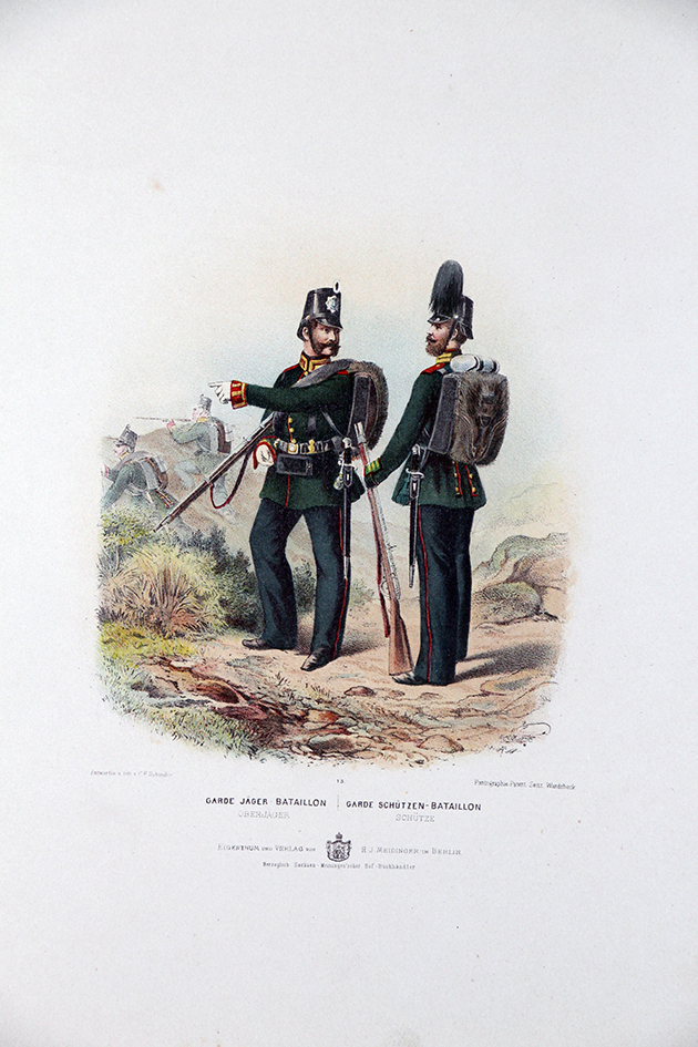 Gravure Chromolithographie XIX - Armée Prussienne - Empereur Guillaume - Uniforme (Copier)