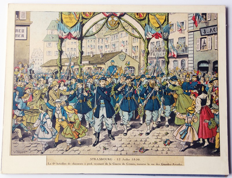 Calendrier Imprimerie Alsacienne - Huen Victor - Bataillon de Chasseurs à pied - Guerre de Crimée 1856