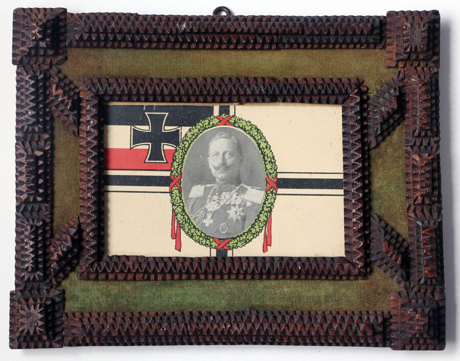 Objet de tranchée – Cadre bois – Le Kaiser – Guerre 14/18