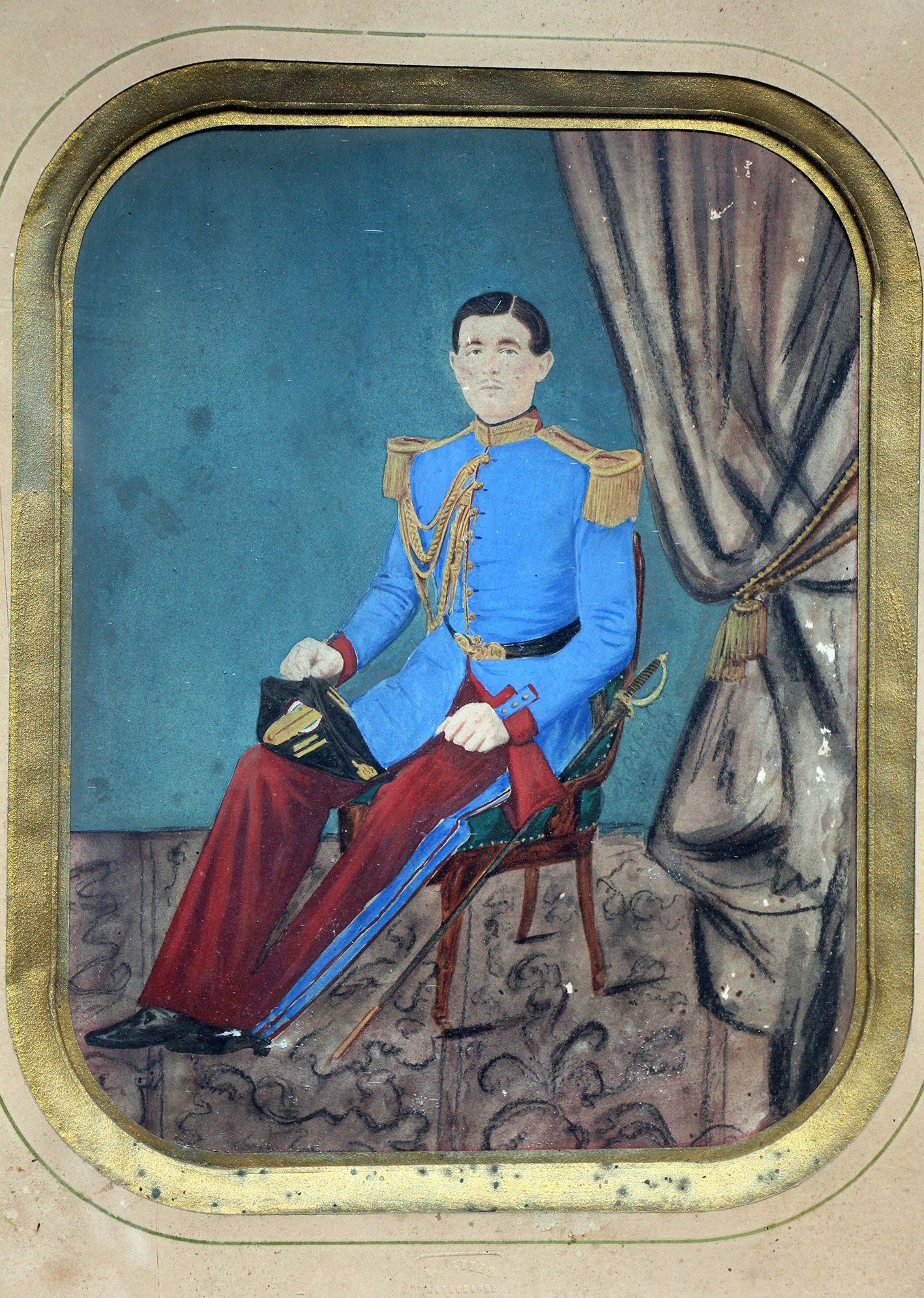 Cent-Gardes 1860 - Garde Impériale Second Empire - Photographie rehaussée - Militaire tenue de sortie.