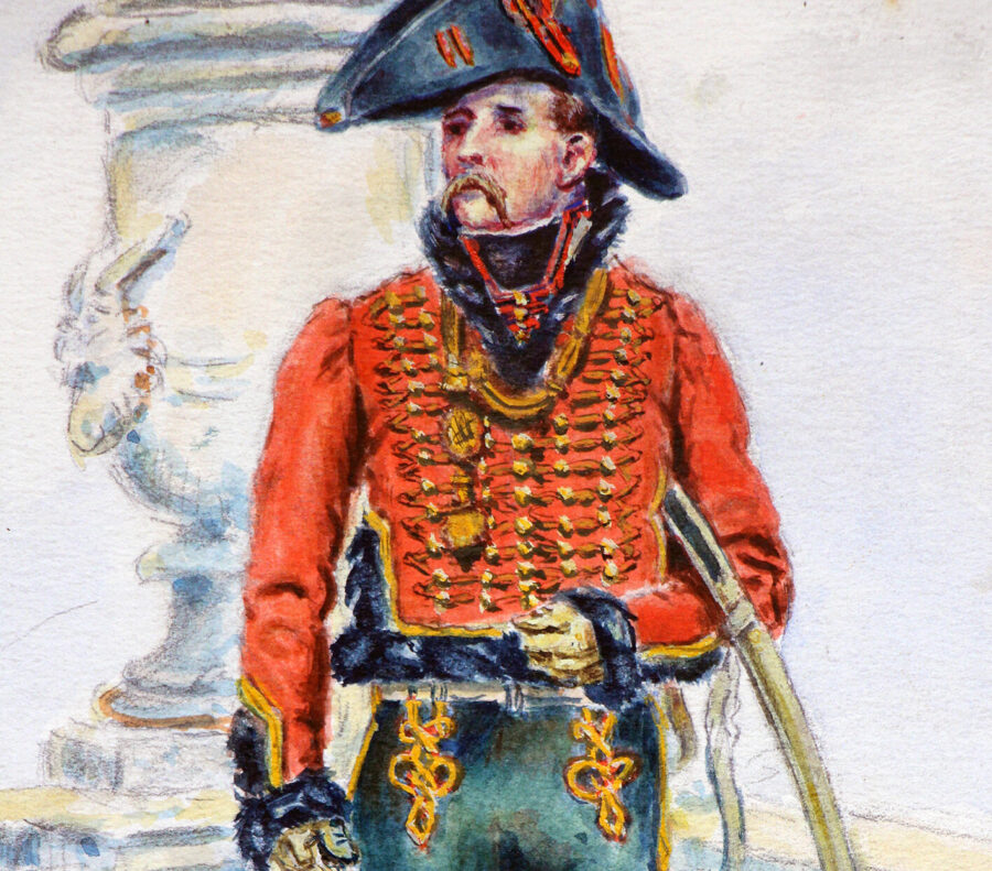AQUARELLE UN CHASSEUR À CHEVAL DE LA GARDE DES CONSULS