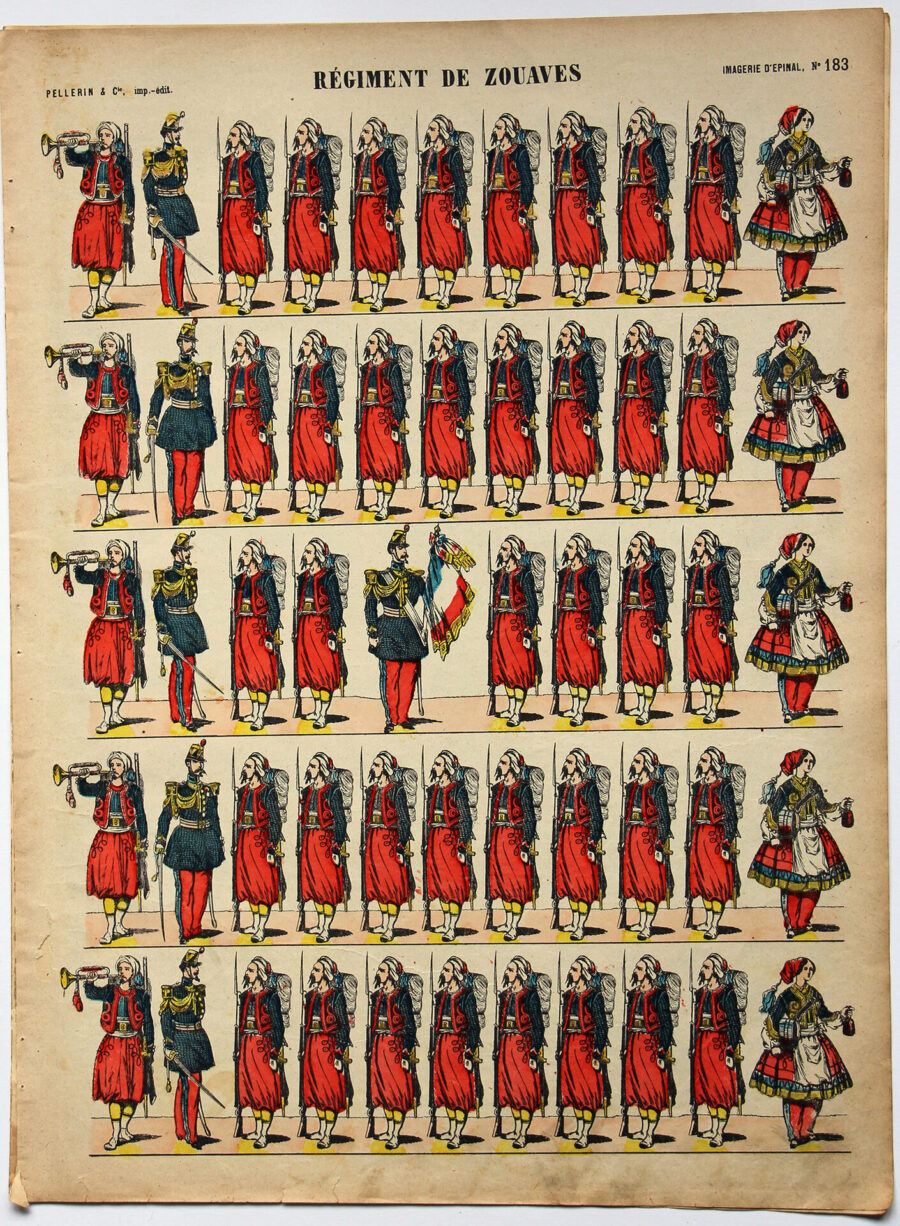 Planche imagerie Epinal - Pellerin Editeur - N°183 - Zouaves 3e République